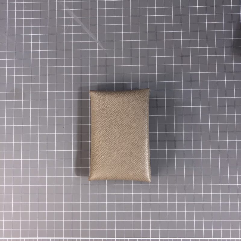 Handmade da bò Epsom mẫu cọ hình chữ nhật gấp nút thẻ gói h ví nhỏ nữ ví ngắn da - Chủ thẻ ví đựng thẻ gucci