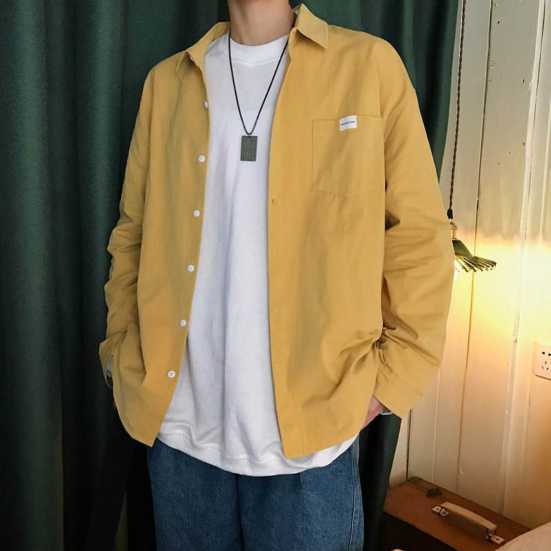 Jacket Men's spring and autumn season Summer ruffian handsome shirt Design sense Long-sleeved shirt Niche very fairy top ins tide