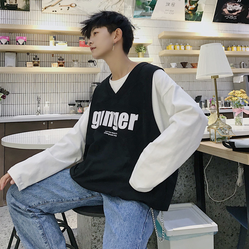 Men's suits, one set outside, ruffian and handsome top clothes, two-piece suits, boys, short men, trendy men, trendy inner wear