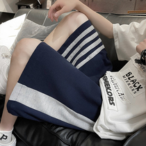 Burn-free splicing striped shorts for men Summer thin sports pants 50% Pants Loose Broadlegged Pants Big Pants Shorts Basketball Pants