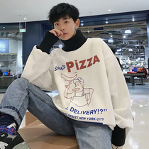 Spring and autumn 2021 new high collar sweater mens Korean version of the trend port wind jacket handsome t loose ins top clothes lovers