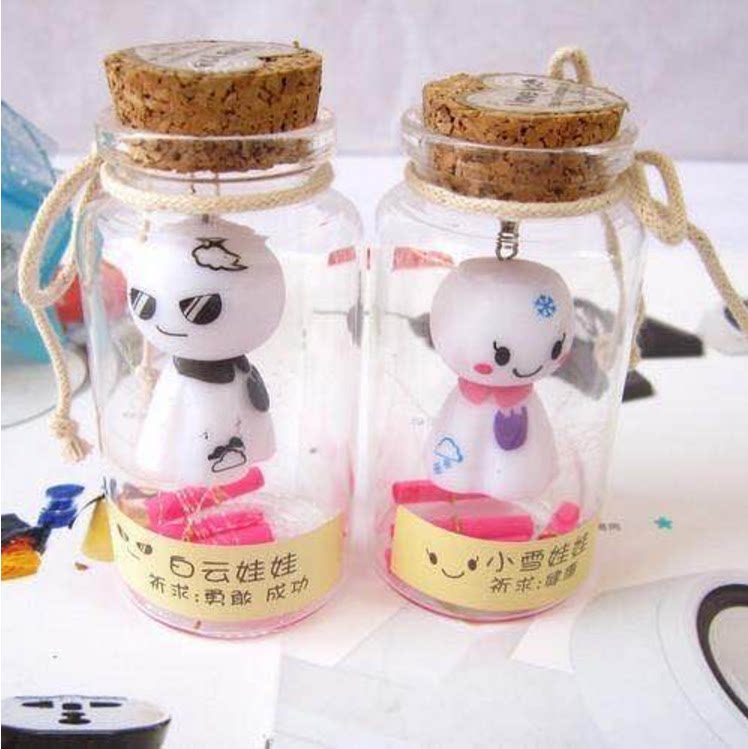 Sunny day doll Rainy day doll wishing bottle Blessing bottle Lucky Star bottle Glass bottle Drift bottle wishing bottle