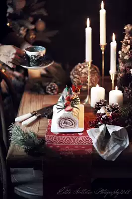 ins wind straight pole brass candlestick Food photography props Christmas table Wedding decoration Nordic home decoration