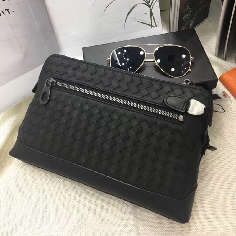 Headlayer Bull Leather Woven Men Hands Bag 2022 New Fashion Business Classic Youth Leisure Atmosphere Envelope Bag