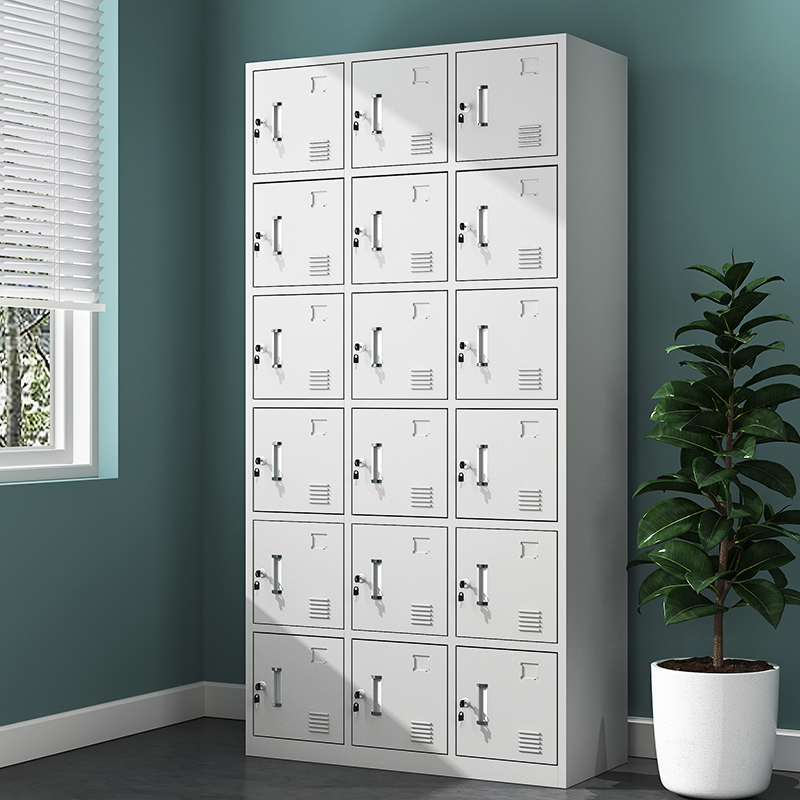 Eighteen-door staff locker with lock iron storage cabinet steel storage cabinet locker gym locker room cabinet