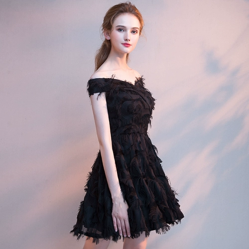 Черное вечернее платье, летняя короткая юбка, подходит для подростков