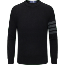 Wool] Navigare Italian small sailing black round neck sweater mens winter new knitted pullover