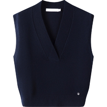 Wool] Navigare Italian small sailing V-neck sweater vest womens autumn new waistcoat vest jacket