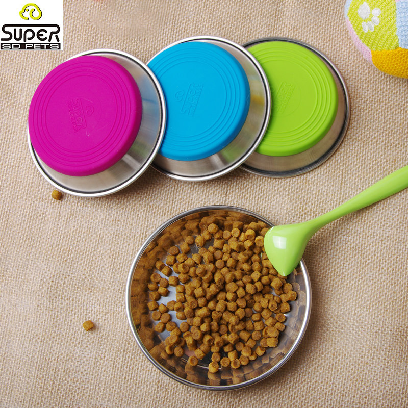 Hep Stainless Steel Silicone Base Anti-Slip Cat Dishes Kitty Cat Canned Food Cat Food Cat Food and Cat Bowl for short and short