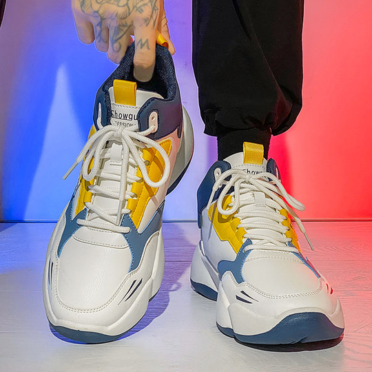 Мужские кроссовки на невидимой танкетке, увеличивающие рост на 8 см, нишевый дизайн, модные, универсальные, спортивные, повседневные, в стиле «папиных» кроссовок, на 6 см