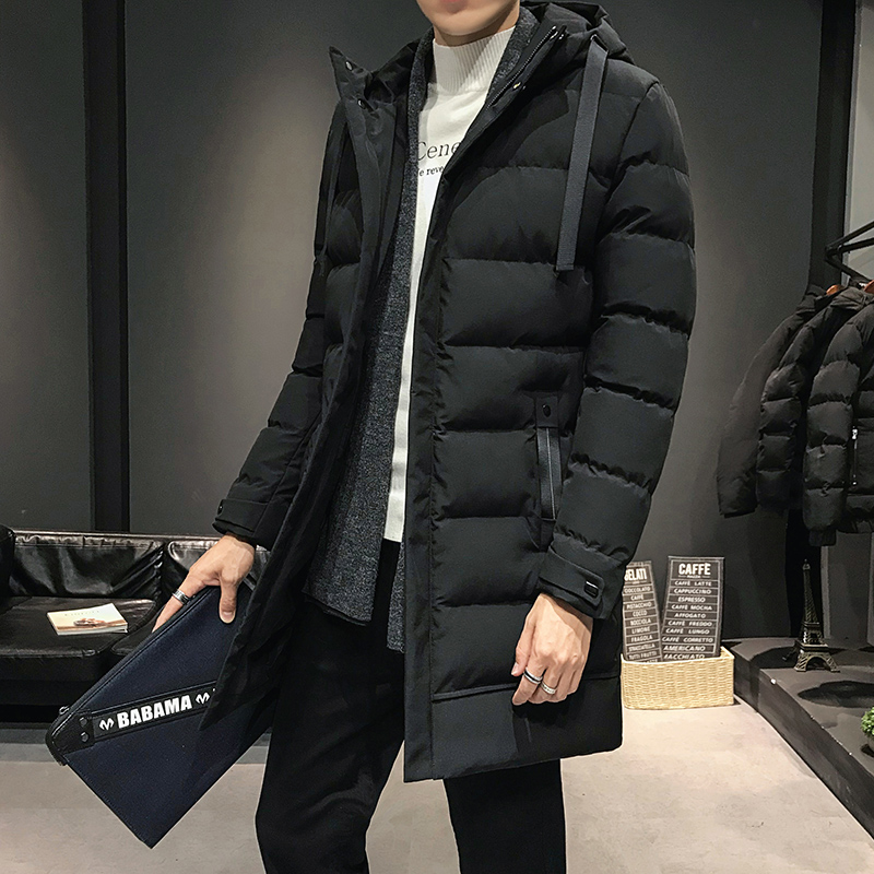 2019年新款韩版潮流休闲中长款冬装潮牌羽绒棉服棉衣男士冬季外套