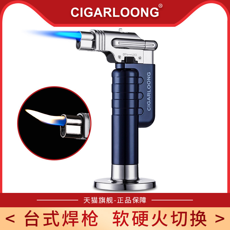 CIGARLOONG Garron Cigar Lighter Windproof Straight Flush Desktop Metal Stainless Steel Cigar Cigar Lighter