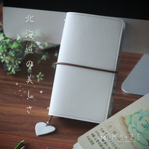 MOZE snow fall Hokkaido hand account set notepad leather TN hand account book cowhide notebook free customization