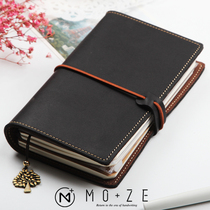 MOZE 2019 Hand account loose-leaf notebook Business leather notepad Travel hand account gift Custom gift