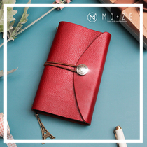 MOZE Danhong silver buckle cowhide hand account notebook notepad Teachers Day gift practical gift custom hand account