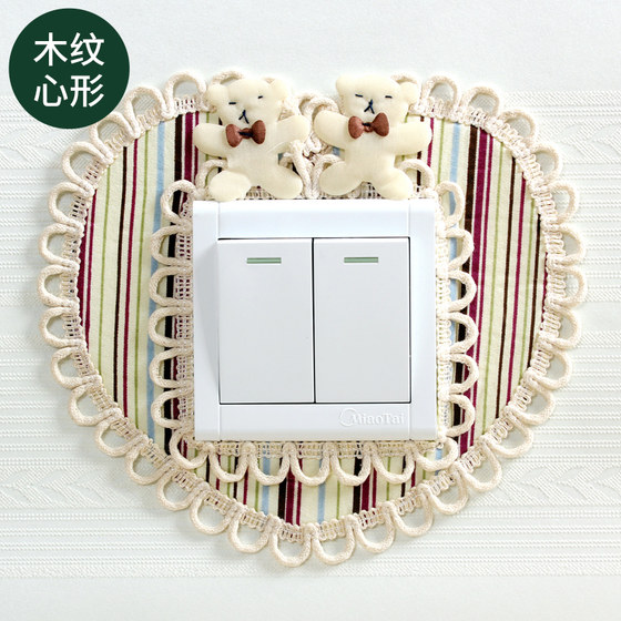 Switch protective cover switch sticker fabric wall sticker lace European lamp socket decorative cover creative sticker simple and modern