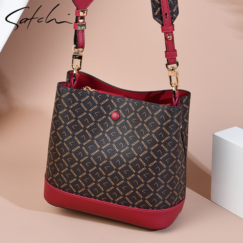 Sachchi Woman Bag 2022 New Single Shoulder Bag Large Capacity Diagonal Satchel Fashion Printed Lady Bucket Bag Bag
