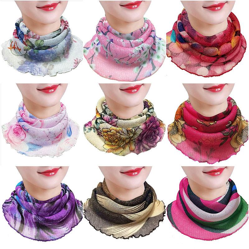Spring and summer new ever-changing silk scarf sunscreen sunshade gauze scarf fashion all-match ear-hanging scarf neck protector neck cover mask