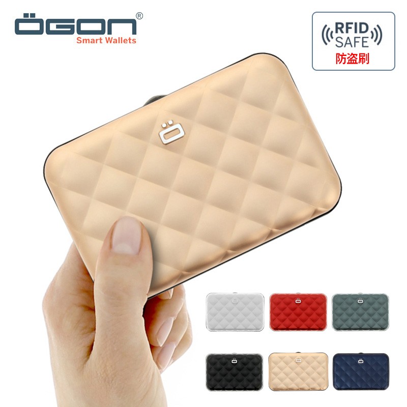 Fashion Theft Protection Brush Anti-Magnetic Card Bag France Euroclip OGON Metal Men And Women Import Credit Card Box Hand Grab Bag