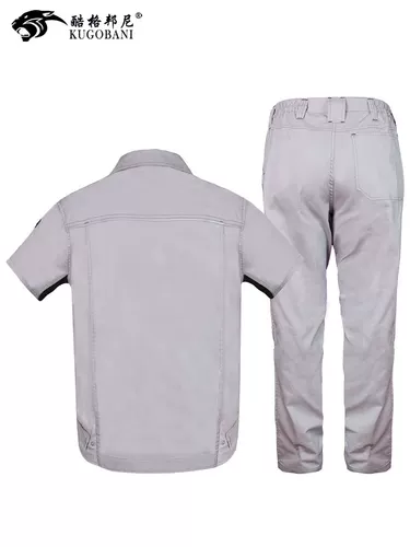 Летний тонкий хлопковый износостойкий антистатический комплект для работы, рабочая одежда, короткий рукав