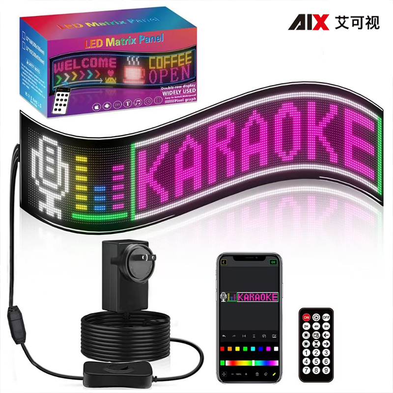 Led Flexible Screen for Vehicles, Night Market Advertising Screen, Car Rear Window Led Soft Screen, Full-Color Subtitle Scrolling Screen