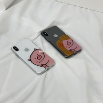  SHELL) Piggy iPhone Transparent Mobile phone case XS XR All-inclusive iPhone11promax Protective case