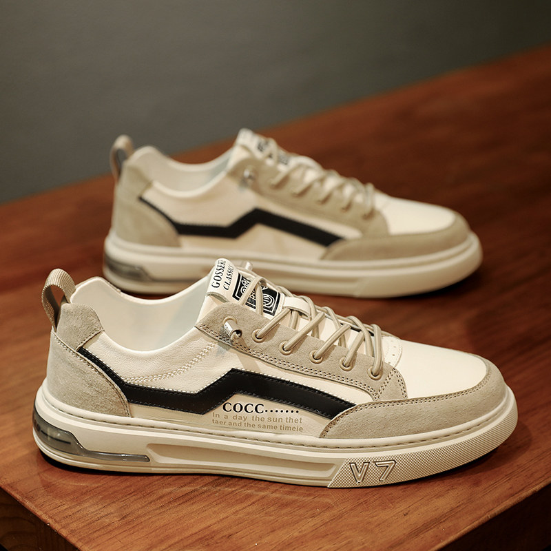 National tide niche men's shoes 2022 new one pedal small white shoes leather versatile casual board shoes mesh summer breathable