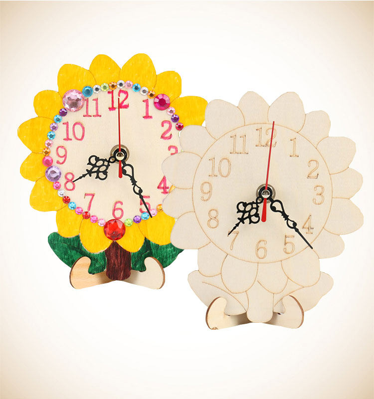 Children Handmade Diy Painting Clock Painting White Mold Filling Color Kindergarten Teaching Homemade Watch Painting Painted material Package