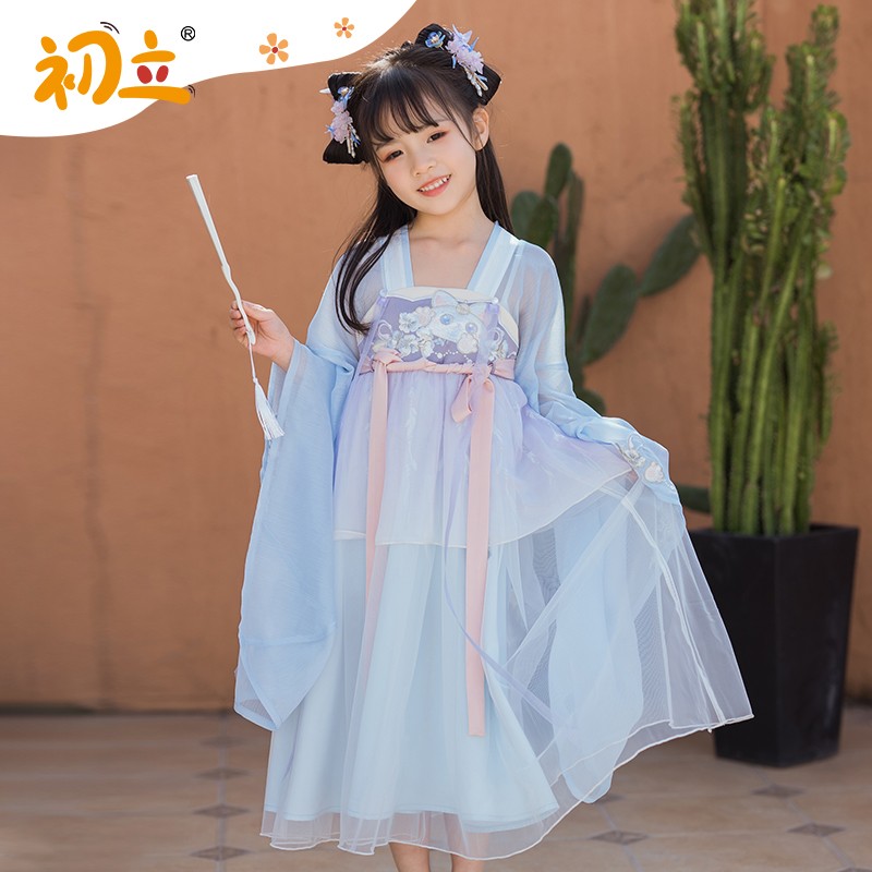 汉尚华莲旗下 初立 猫主题儿童汉服连衣裙 天猫优惠券折后￥179包邮（￥299-120）110~130cm码可选