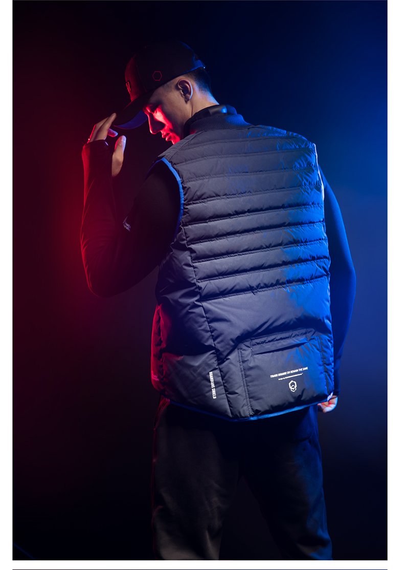 Monster Guardians thể thao xuống vest nam mùa đông ngoài trời chạy thể dục ấm áp không tay vest quần thun thể thao nam