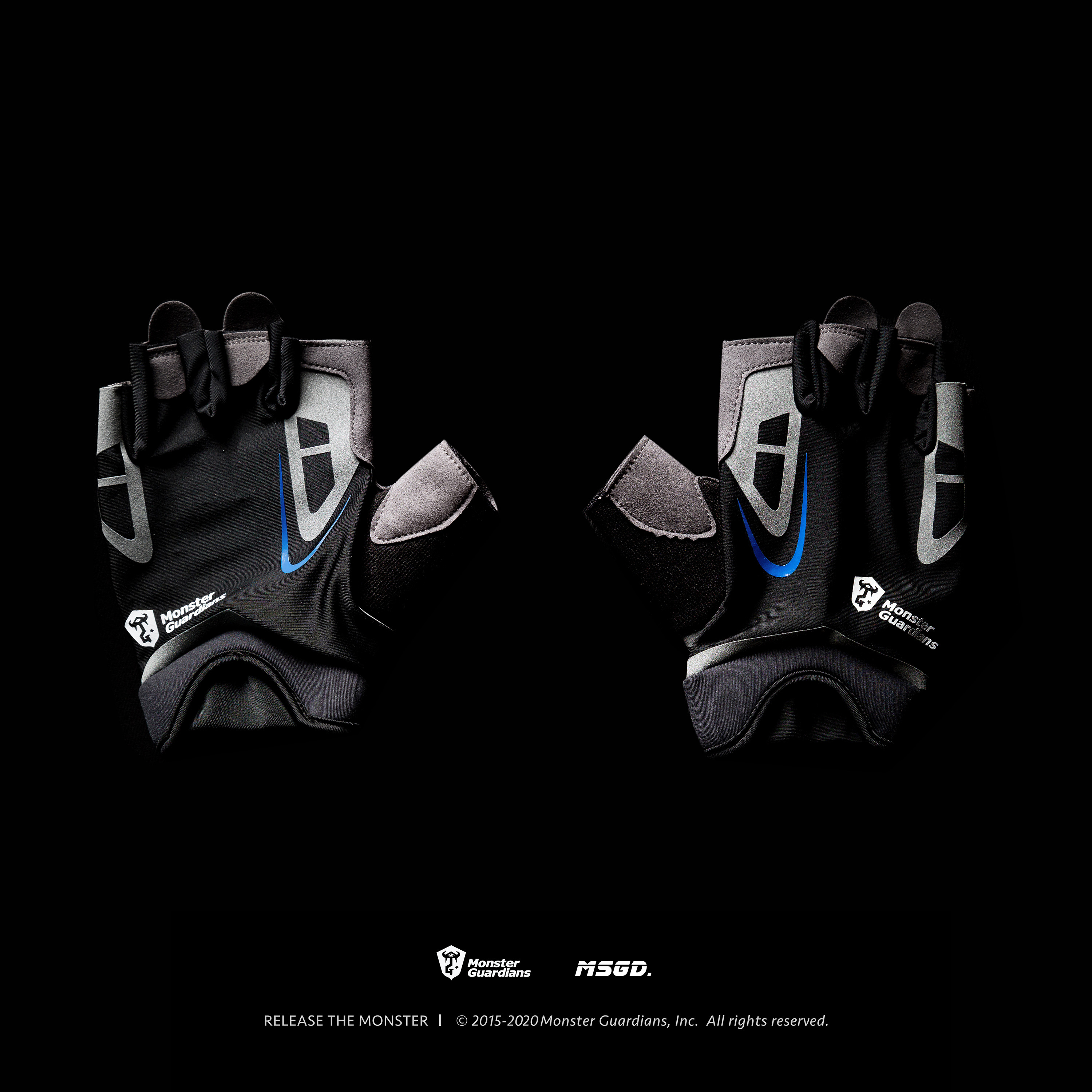 Monster Guardians Lab Men's dumbbells support non-slip semi-finger integrated training gloves