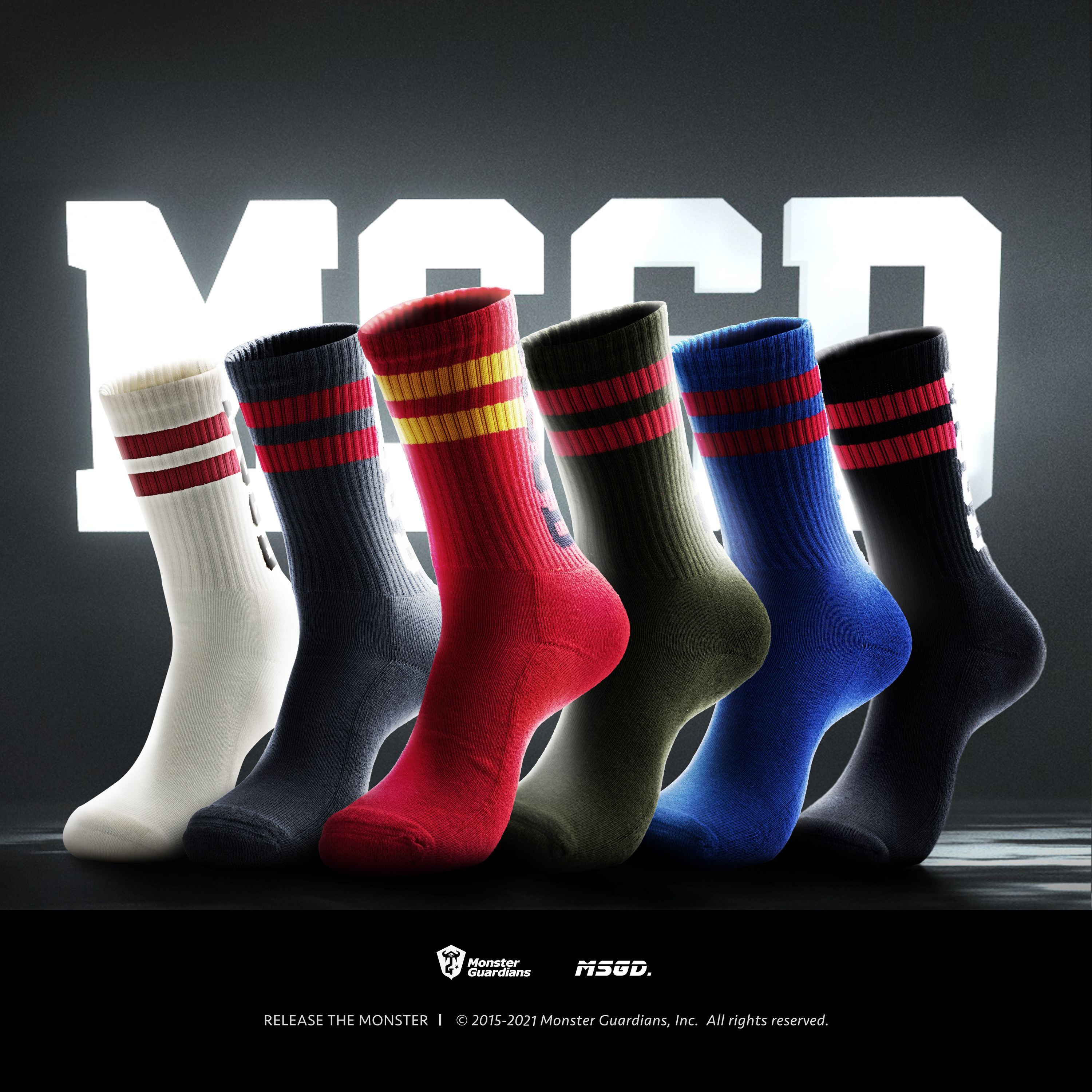 Monster Guardians Lab Autumn Winter Street Tide Casual Sweating High Cylinder Colorful Sports Socks