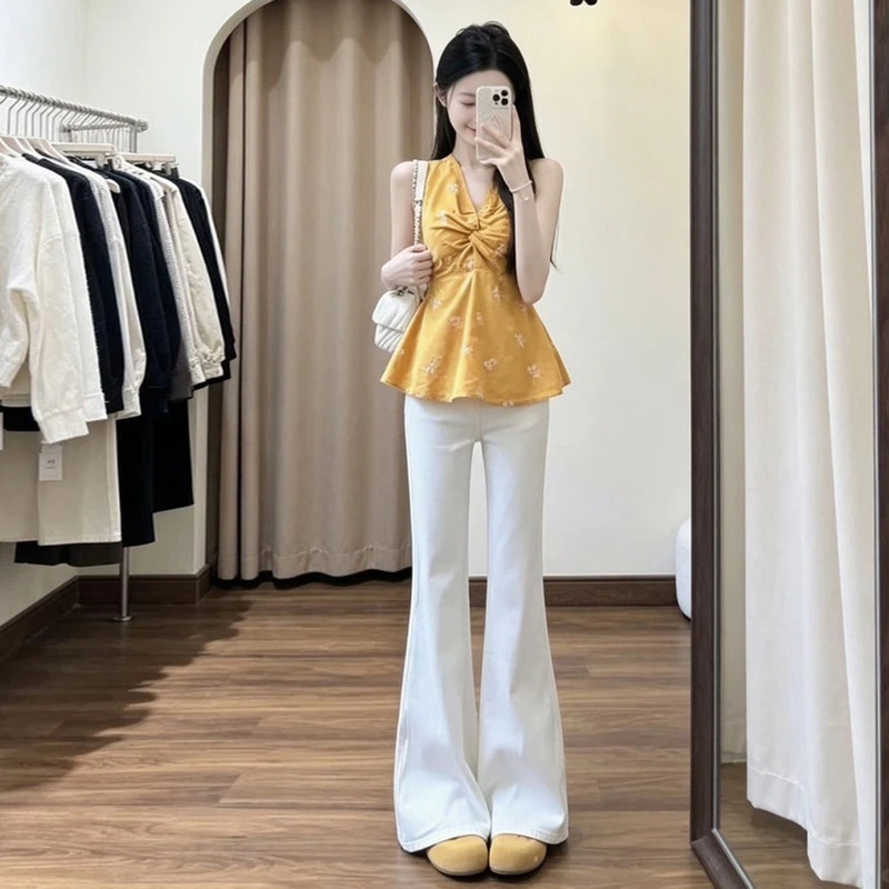 High-Waisted Thin White Flared Jeans for Women, 2026 Summer New Style, Slim Fit, Versatile, Flared Floor-Length Pants High-Waisted Thin White Flared Jeans for Women, 2026 Summer New Style, Slim Fit, Versatile, Flared Floor-Length Pants