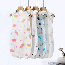 Kid Sleeping Bag Summer Anti Kick Conjoined Baby Vest Gauze Summer Ultra Slim 1-year-2 baby 0 sucking sweat