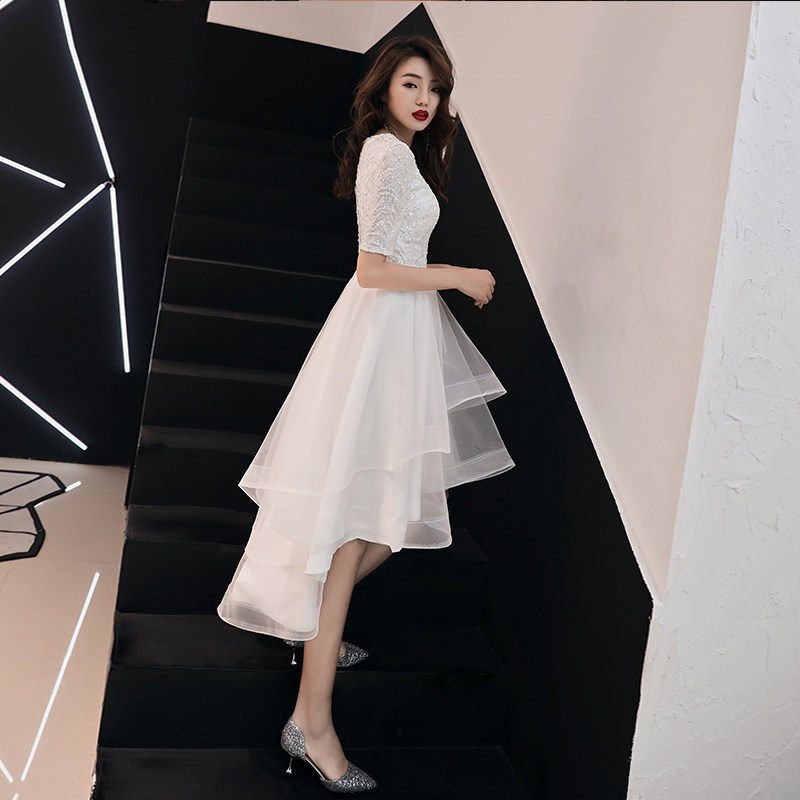 White Small Evening Dress Lady 2022 New Banquet High-end Atmospheric Mortals Noble Dreamy Elegant Temperament Foreign Dress