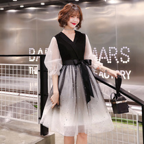 Black evening dress dress Womens Air Field Queen thin party dress dress usually wear short host