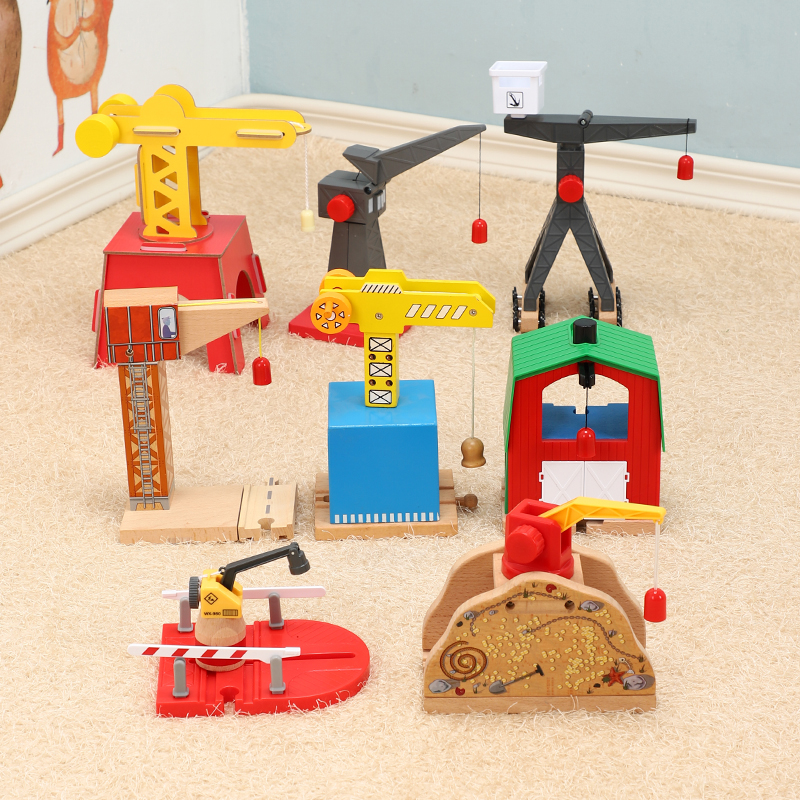 Wooden track toy accessories Track accessories Crane tower compatible with Le Cool series train toys BRIO