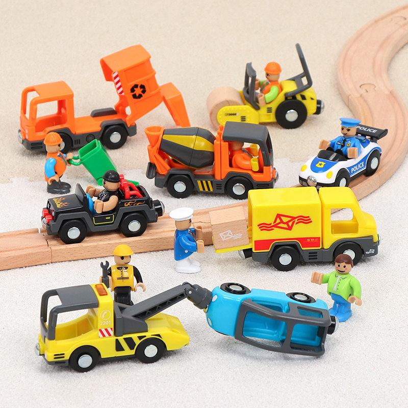 Child Plastic Dolly Toy Car Boy Toy Inertia Simulation Engineering Car Railcar Police Car Magnetic Car