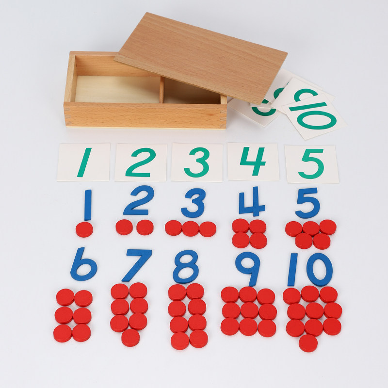 Montessori Children Montelier teaching aids Digital chips count teaching aids Puzzle Early Teach Toys Wooden Kindergarten