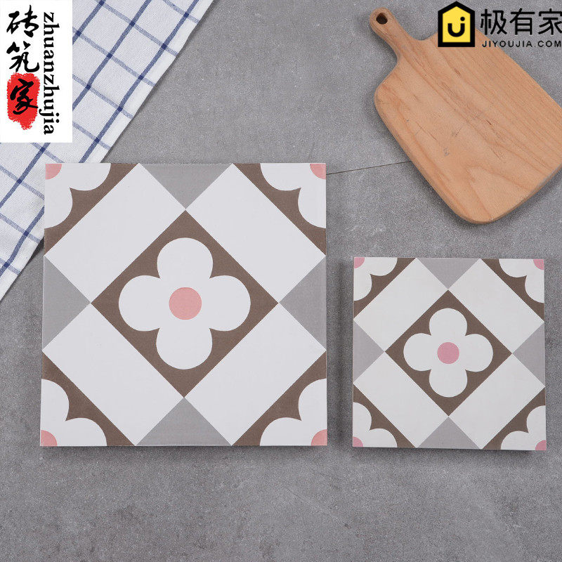 Nordic ins antique pink small flower brick 200x300 MAKEUP ROOM BATHROOM WALL BALCONY KITCHEN GROUND ANTI-SLIP TILES