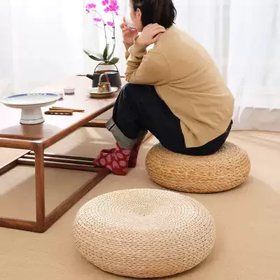Futon cushion Japanese tatami mat rattan mat rattan cushion meditation mat ground grass bench floor seat retro