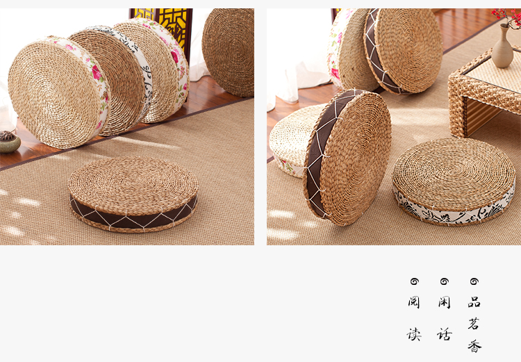 Handmade nệm đệm tròn sàn rơm nhộng nổi cửa sổ rơm rạ dày Nhật Bản vải Nhật Bản - Ghế đệm / đệm Sofa nệm ngồi