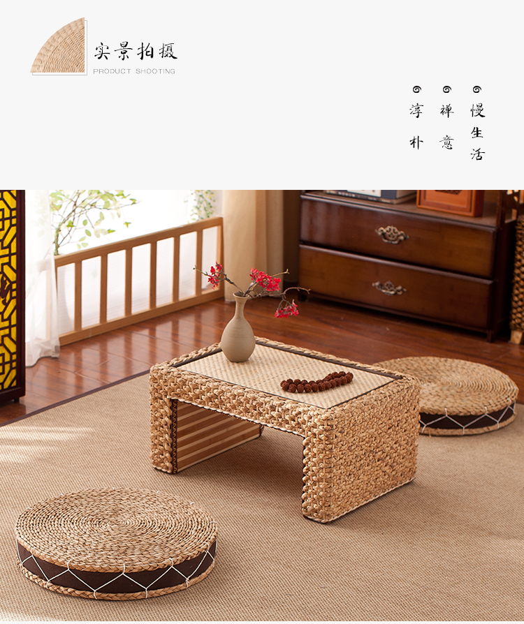 Handmade nệm đệm tròn sàn rơm nhộng nổi cửa sổ rơm rạ dày Nhật Bản vải Nhật Bản - Ghế đệm / đệm Sofa nệm ngồi
