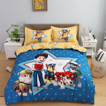 Wang Wang brigade childrens four-piece cartoon cotton boy and girl cute bed sheet quilt cover cotton fitted sheet three-piece set