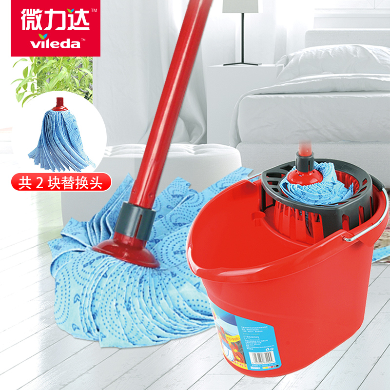 Micro-Lida mop self-twisting water round head pier cloth mop head ordinary household water absorbent non-woven fabric old-fashioned mop