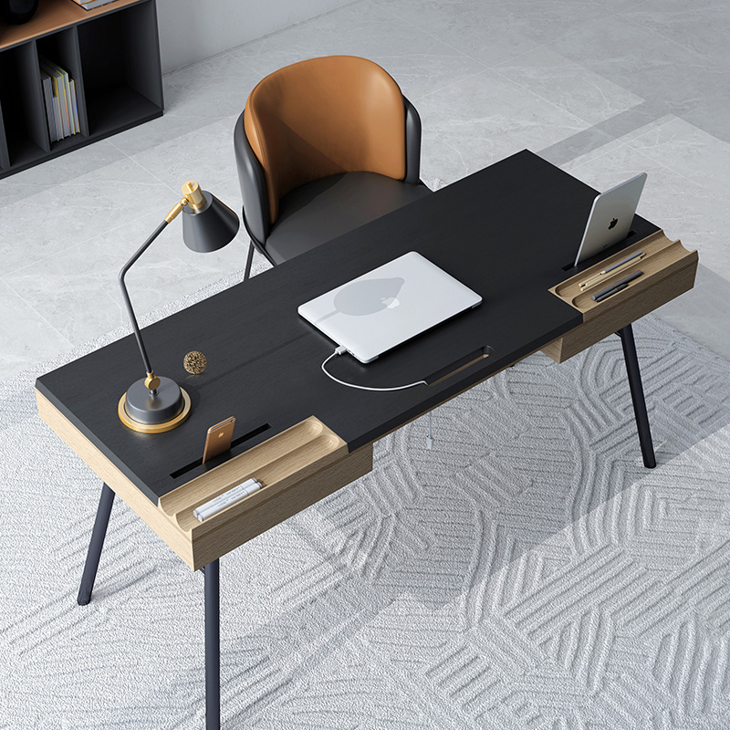 Italian Minimalist Desk Bookshelf Composition Nordic Ins Light Lavish Minimalist Modern Rockboard Home Computer Desk Book Room Chair