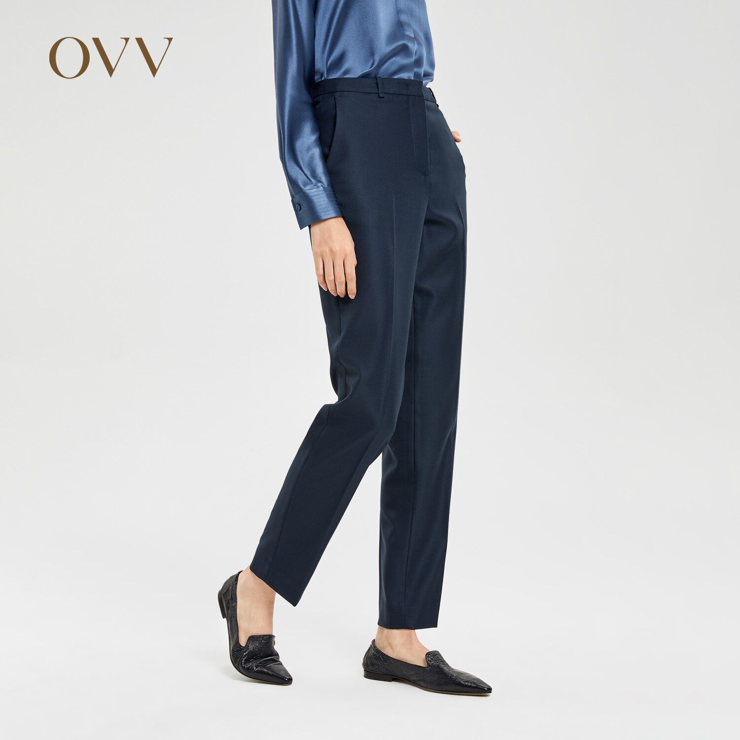OVV spring summer pure wool sashimi suit Western pants woman GTXKJ10003A