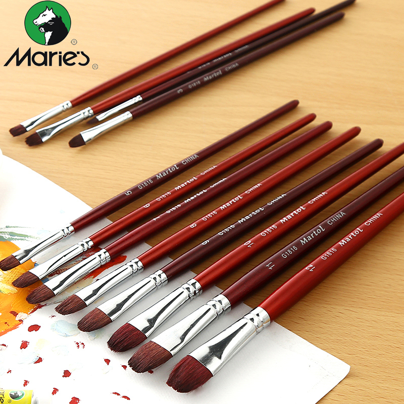 Marley Water Pink Paint Pen Cap Group Mamairy Animal Hair Color Paint Paintbrush Beginners Fine Arts Students Special Propylene Paint Paintbrush Oil Paintbrush Hand-painted Brush Pen Drauter Pens 6