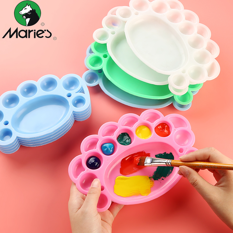 Marley brand gouache paint palette Beginner kindergarten primary school children diy hand-painted watercolor paint palette Acrylic paint Oil paint palette Multi-function color palette tool