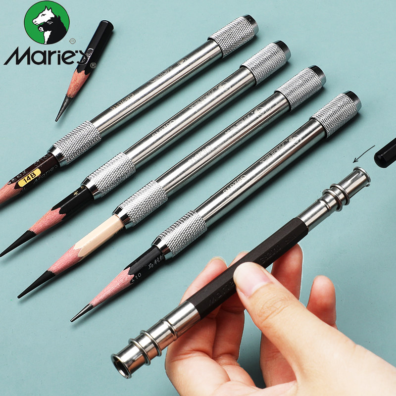 Mali brand double ended pencil extender, kindergarten children's pen holder, beginner art drawing tool, multi-functional extension rod, art sketching and sketching special charcoal pen receiver